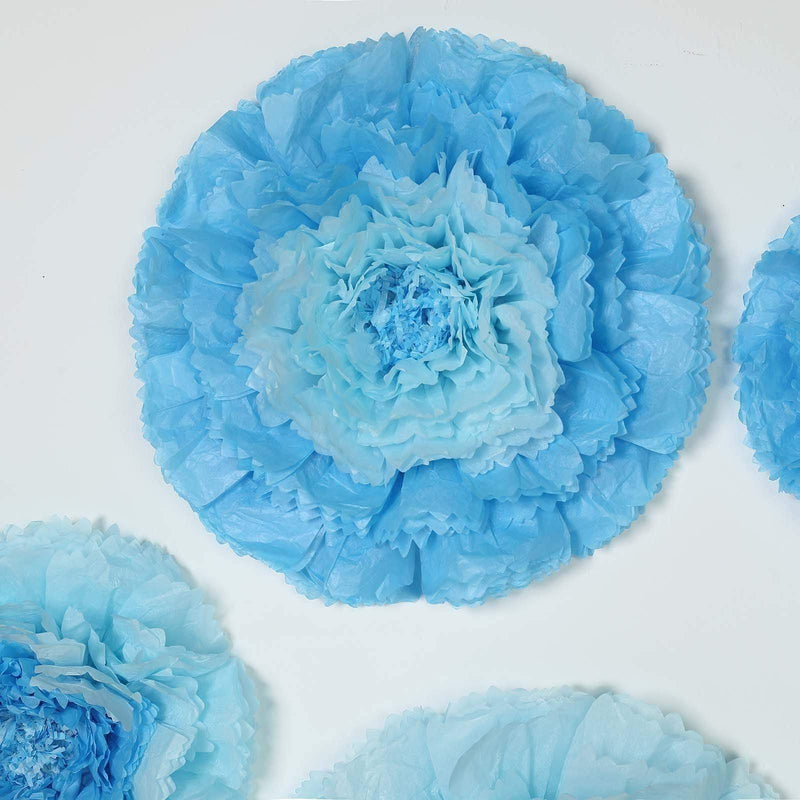 6 pcs 12" 16" 20" wide Large Carnations Tissue Paper Flowers