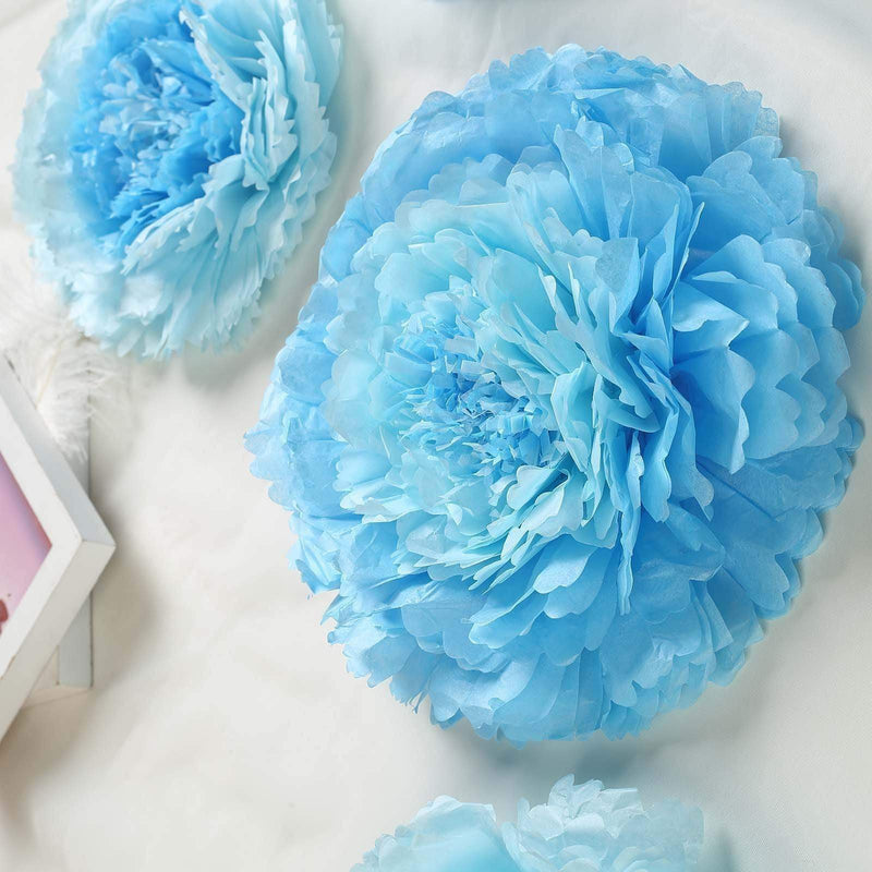 6 pcs 12" 16" 20" wide Large Carnations Tissue Paper Flowers