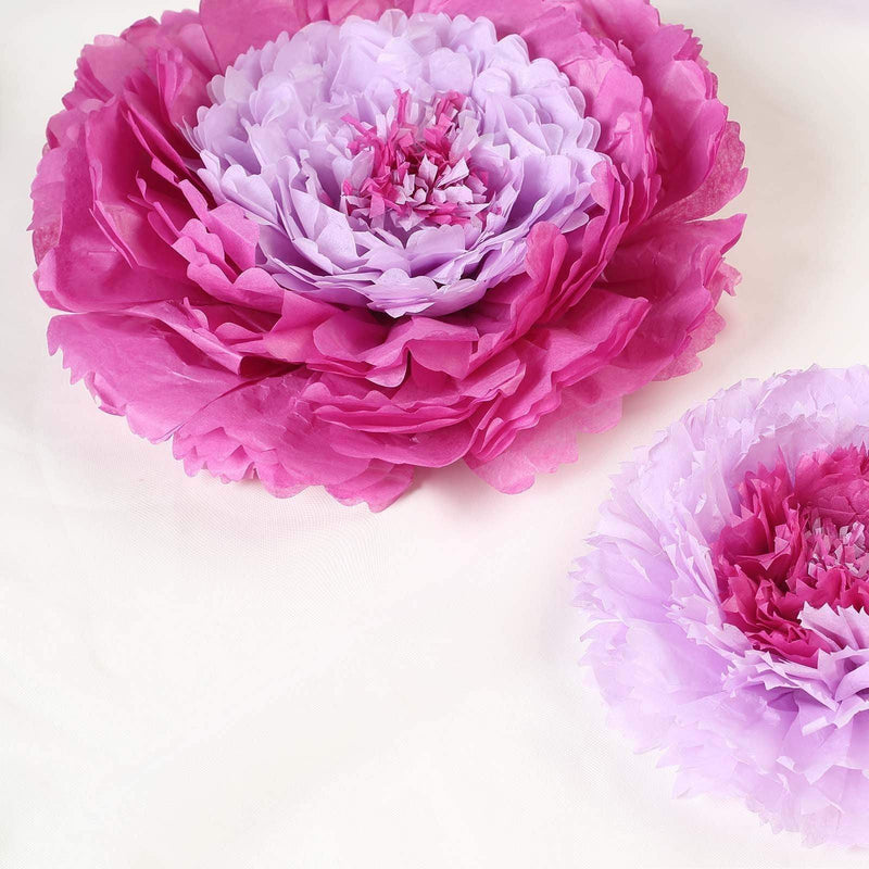 6 pcs 12" 16" 20" wide Large Carnations Tissue Paper Flowers