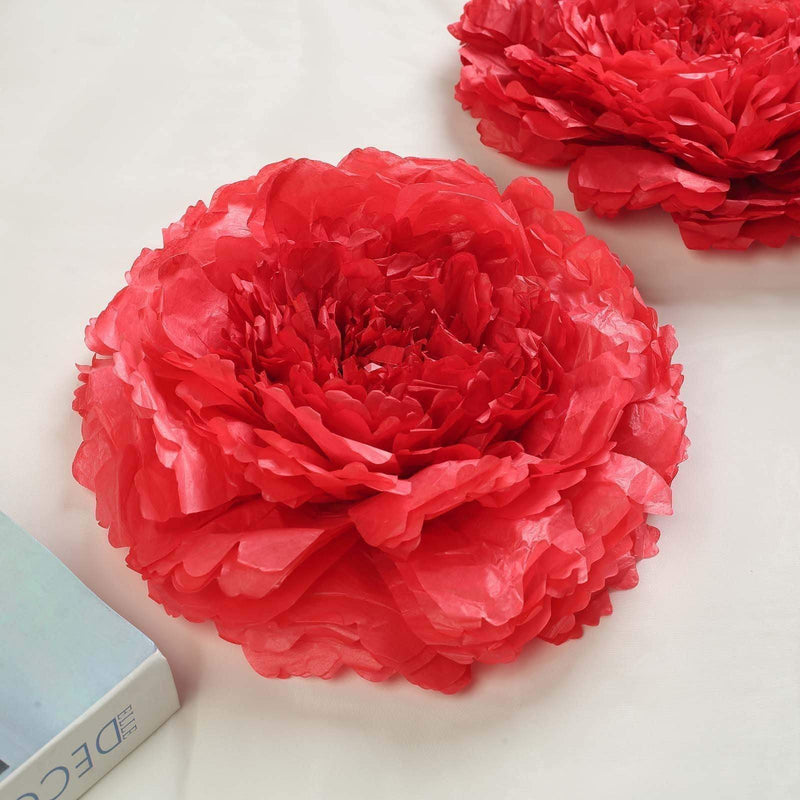 6 pcs 12" 16" 20" wide Large Carnations Tissue Paper Flowers