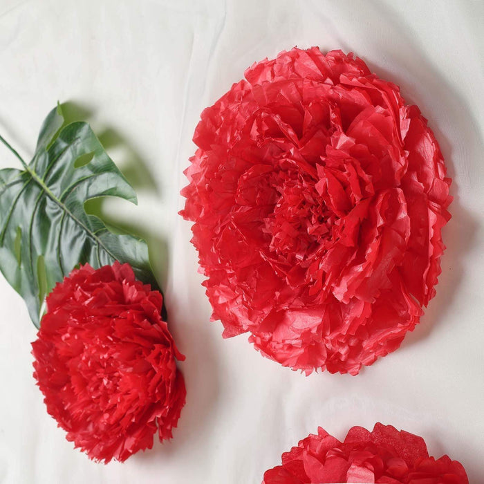 6 pcs 12" 16" 20" wide Large Carnations Tissue Paper Flowers