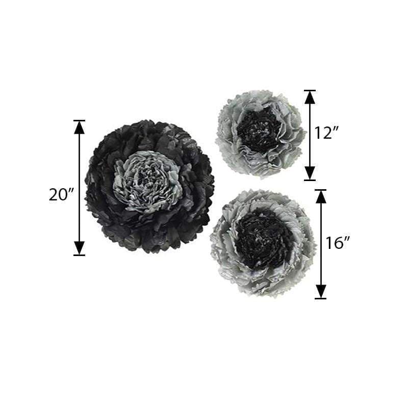 6 pcs 12" 16" 20" wide Large Carnations Tissue Paper Flowers
