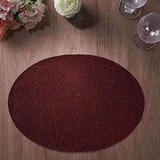 6 pcs 12" Oval Glittered Faux Leather Placemats