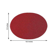 6 pcs 12" Oval Glittered Faux Leather Placemats