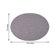 6 pcs 12" Oval Glittered Faux Leather Placemats