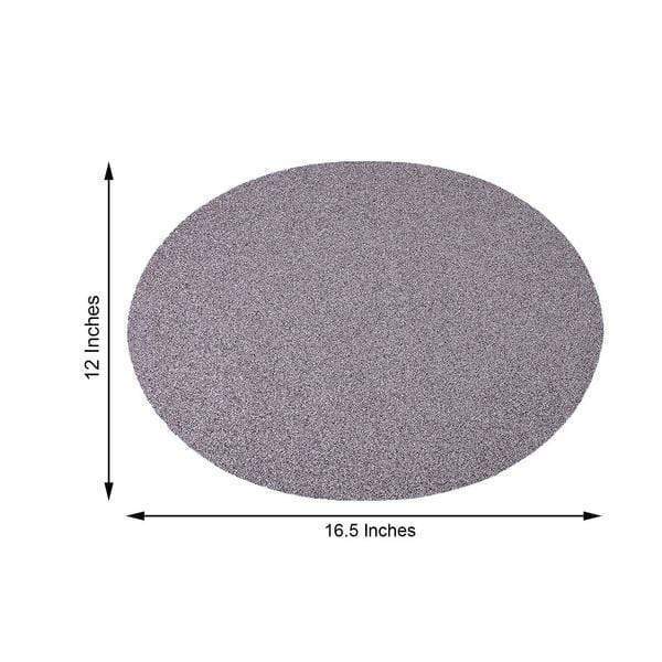 6 pcs 12" Oval Glittered Faux Leather Placemats