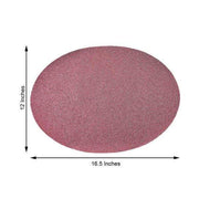 6 pcs 12" Oval Glittered Faux Leather Placemats