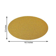 6 pcs 12" Oval Glittered Faux Leather Placemats