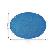 6 pcs 12" Oval Glittered Faux Leather Placemats