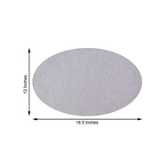 6 pcs 12" Oval Glittered Faux Leather Placemats