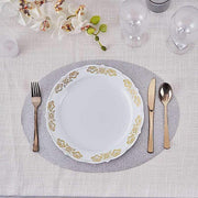 6 pcs 12" Oval Glittered Faux Leather Placemats