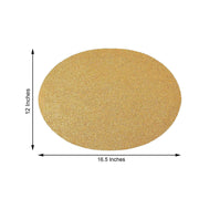6 pcs 12" Oval Glittered Faux Leather Placemats