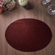 6 pcs 12" Oval Glittered Faux Leather Placemats