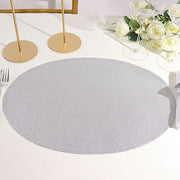 6 pcs 12" Oval Glittered Faux Leather Placemats