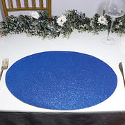6 pcs 12" Oval Glittered Faux Leather Placemats
