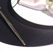 6 pcs 12" Oval Glittered Faux Leather Placemats