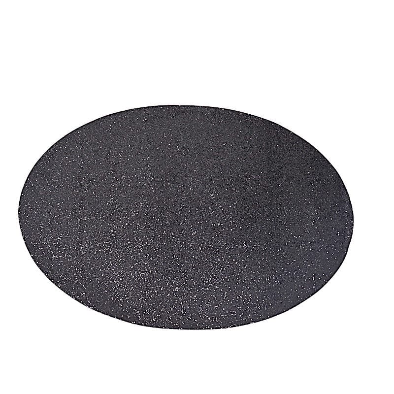 6 pcs 12" Oval Glittered Faux Leather Placemats