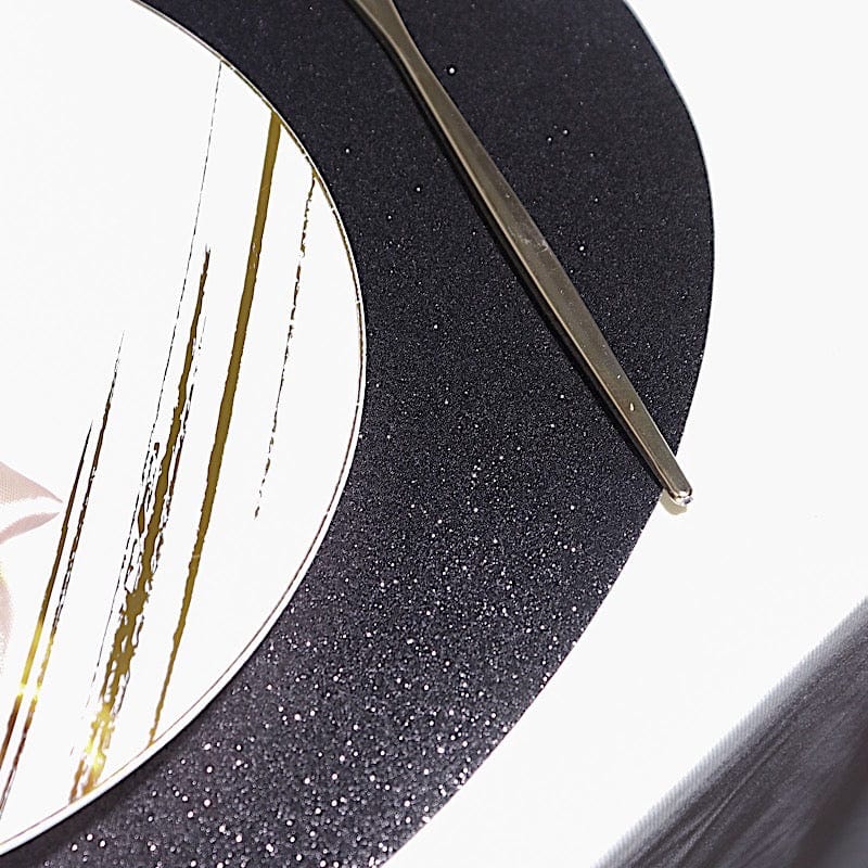 6 pcs 12" Oval Glittered Faux Leather Placemats