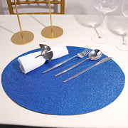 6 pcs 12" Oval Glittered Faux Leather Placemats