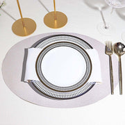 6 pcs 12" Oval Glittered Faux Leather Placemats