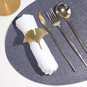 6 pcs 12" Oval Glittered Faux Leather Placemats