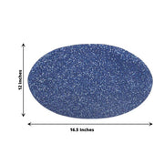 6 pcs 12" Oval Glittered Faux Leather Placemats