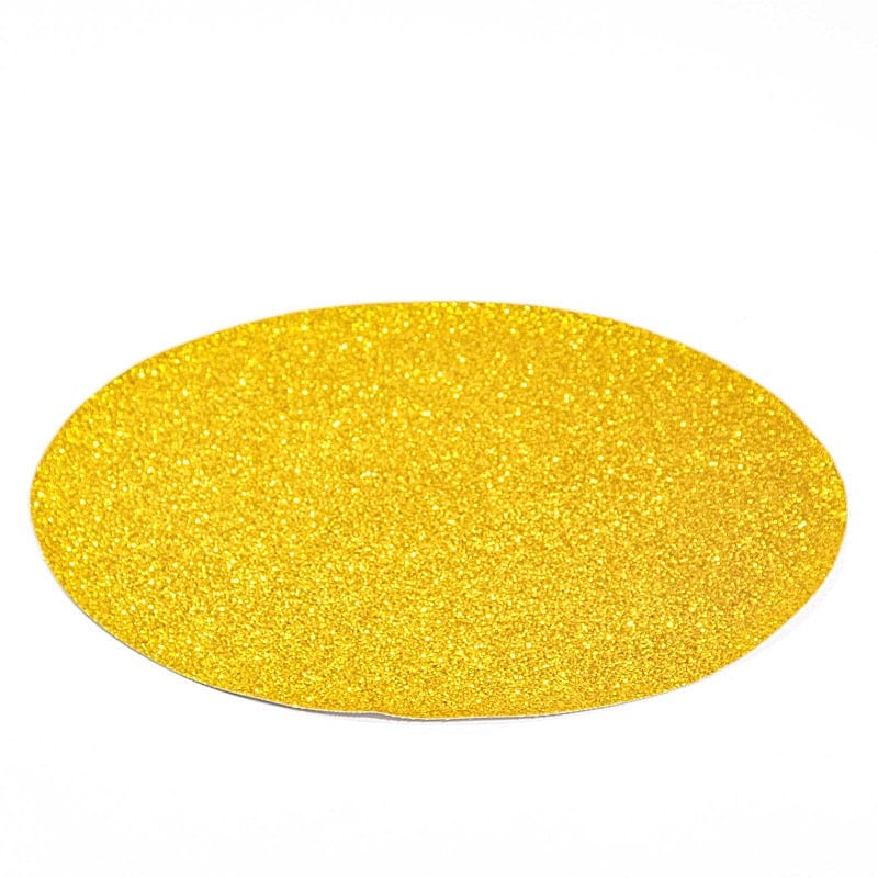 6 pcs 12" Oval Glittered Faux Leather Placemats PLMAT_GLIT01_OVL_GOLD