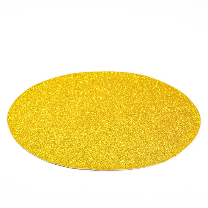 6 pcs 12" Oval Glittered Faux Leather Placemats PLMAT_GLIT01_OVL_GOLD