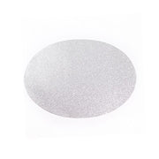 6 pcs 12" Oval Glittered Faux Leather Placemats PLMAT_GLIT01_OVL_SILV