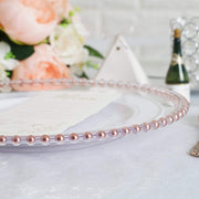 6 pcs 12" Round Beaded Rim Charger Plates