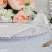 6 pcs 12" Round Beaded Rim Charger Plates