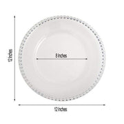 6 pcs 12" Round Beaded Rim Charger Plates