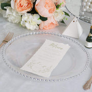 6 pcs 12" Round Beaded Rim Charger Plates