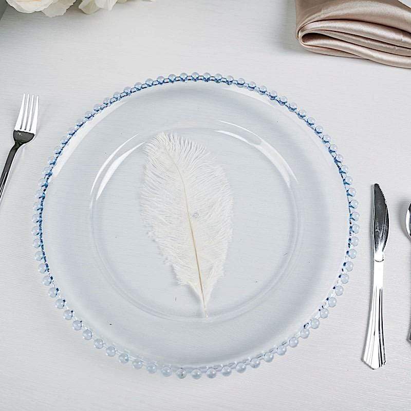 6 pcs 12" Round Beaded Rim Charger Plates