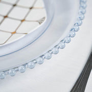 6 pcs 12" Round Beaded Rim Charger Plates