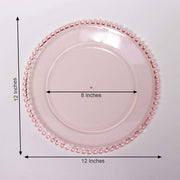 6 pcs 12" Round Beaded Rim Charger Plates