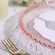 6 pcs 12" Round Beaded Rim Charger Plates