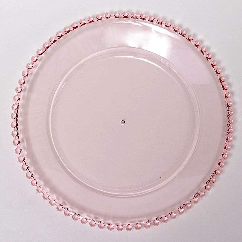 6 pcs 12" Round Beaded Rim Charger Plates