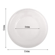 6 pcs 12" Round Beaded Rim Charger Plates