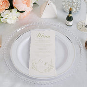 6 pcs 12" Round Beaded Rim Charger Plates