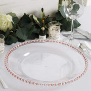 6 pcs 12" Round Beaded Rim Charger Plates