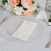 6 pcs 12" Round Beaded Rim Charger Plates