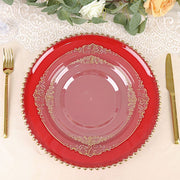 6 pcs 12" Round Beaded Rim Charger Plates