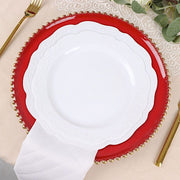 6 pcs 12" Round Beaded Rim Charger Plates