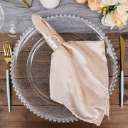 6 pcs 12" Round Beaded Rim Charger Plates