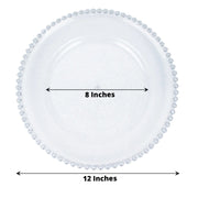 6 pcs 12" Round Beaded Rim Charger Plates