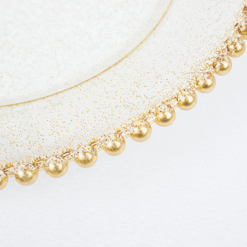 6 pcs 12" Round Beaded Rim Charger Plates