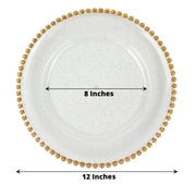 6 pcs 12" Round Beaded Rim Charger Plates