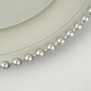 6 pcs 12" Round Beaded Rim Charger Plates