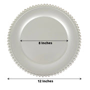 6 pcs 12" Round Beaded Rim Charger Plates